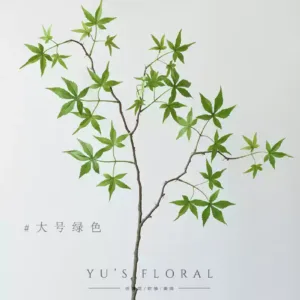 Simulated flower maple leaf light luxury high-end single small chicken claw maple artificial flower landscaping ornament photography props soft decoration high-end - large green
