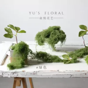 Simulated moss, artificial moss, high-end floral landscaping, niche micro-landscape decoration, soft decoration, photography props and ornaments - Green 100g, the laying size is about: 50*50*3cm