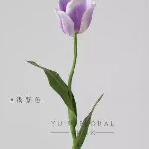 Simulated flowers, colorful tulips, big branch flowers, single fake flowers, indoor floral landscaping, home soft decoration photography props - light purple