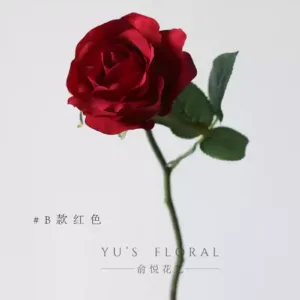 Simulated flower short branch rose red rose home flower arrangement photography props indoor display living room decoration floral soft furnishings - Type B-red