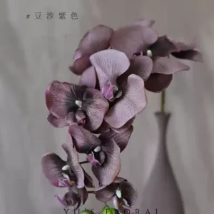 Simulated flower butterfly orchid silk flower Morandi color European and American style home decoration soft furnishings wedding landscaping - bean paste purple