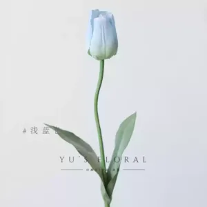 Artificial flower Anna tulip silk floral landscaping single artificial flower floral landscaping display photography props - light blue