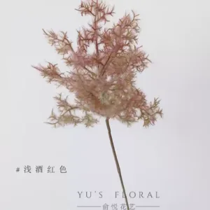 Simulated flowers, cotinus, fake flowers, smoke trees, light luxury, high-end single flower art, landscaping ornaments, photography props, soft decoration, high-end sense - light burgundy