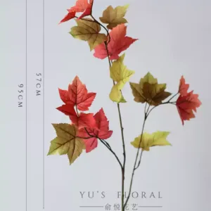 Simulated leaves, maple leaves, oak leaves, autumn red floral display, scenery making space, soft decoration display, photography props - sugar maple