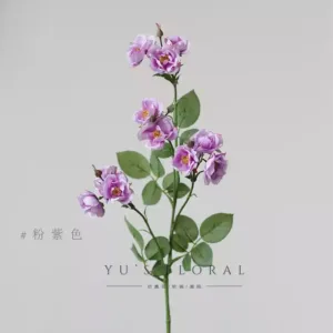 Simulated flower multi-headed small roses with light texture and flowers for home decoration, floral soft decoration, landscaping photography props - pink purple