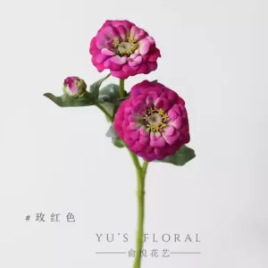 Artificial Flowers Marigold Orange Pink Home Display Flowers Soft Decoration Space Wedding Decoration Photography Props - rose red