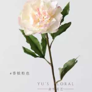 Simulated flower angel peony rouge red home floral soft decoration display single flower floral landscaping photography props - champagne pink