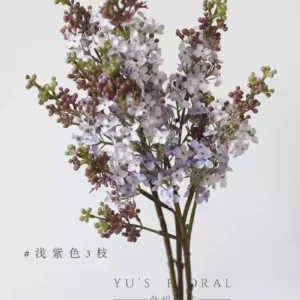 Artificial flower lilac single branch artificial flower silk flower home decoration photography props indoor soft furnishings light luxury - 3 branches of light purple purple
