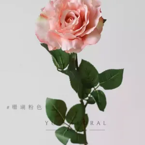 Artificial flower shimmer rose large flower home decoration single artificial flower placement flower photography props floral landscaping - coral pink