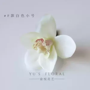 Simulated flower Cymbidium flower headdress, makeup and hair styling, handmade DIY accessories, French retro photography props - Type F-white small size