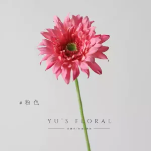 Artificial flowers Curling frang Gerbera Gerbera Indoor home Soft decoration Floral art Single artificial flower Photography - pink