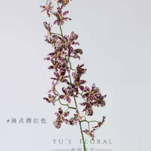 Simulated flower yoke petal orchid Oncidium oil painting color soft decoration display home floral landscaping photography props wedding layout - spotted burgundy