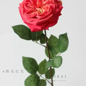 Artificial Flowers Tanik Rose Soft Furnishing Floral Art Single Artificial Flowers Silk Flowers Foreign Trade Export Final Order - watermelon red