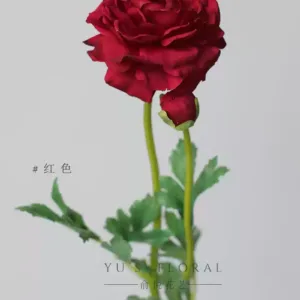 Artificial flowers, ranunculus, peony, florist landscaping, soft furnishings, foreign trade final order goods, small quantity - red