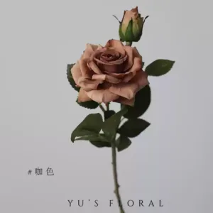 Simulated flower rouge rose bean paste pink floral art soft furnishings low saturation holiday artificial flowers photography props - coffee color