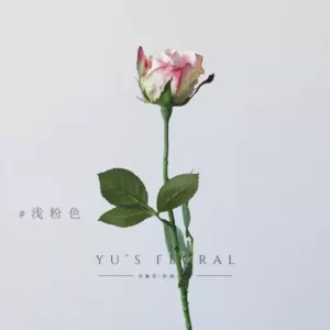 Simulated flower red sleeve rose buds pink rose home single artificial flower interior decoration flower wedding display - light pink