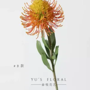 Artificial flower South African pincushion orange bouquet with flowers, floral landscaping, home decoration, wedding flowers, hotel display - Section B