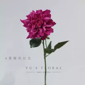 Simulated flower tip petals Dahlia rose red wedding single fake flower home decoration indoor photography props foreign trade final order - Double rose red