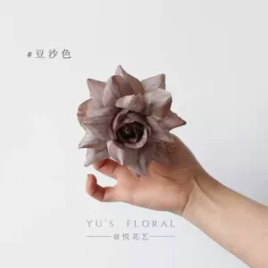 Simulated flowers Morandi color rose flowers high-end photography props handmade jewelry makeup photos DIY corsage accessories - Red bean paste color, take 1 and get 3 flowers