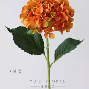 Artificial flowers French large hydrangea home decoration floral photography props soft decoration display fake flowers silk flowers wedding arrangement - orange