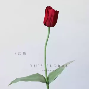 Artificial flower Anna tulip silk floral landscaping single artificial flower floral landscaping display photography props - red