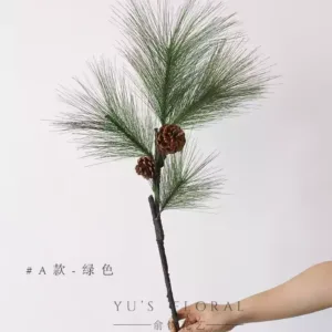 Simulated plant pine needles Chinese style wedding floral indoor soft furnishings floral landscaping fake flowers photography props - green