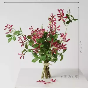 Simulated flower windmill jasmine magenta grass flower finely divided flower material home floral decoration single fake flower wedding - Bouquet style, set of 8 branches, including pruning manual fee. The height can be reserved according to needs.