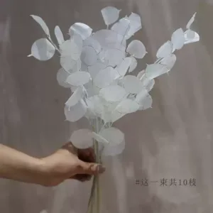 Artificial flowers, silver fan grass, florist landscaping, soft furnishings, panel room decoration, photography props, ins style flowers - 10 short white branches