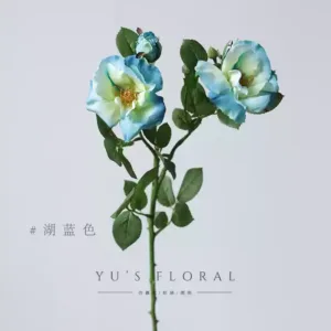 Simulated flower single petal platycodon hotel display light home decoration florist flower arrangement photography props furnishings - Lake blue color