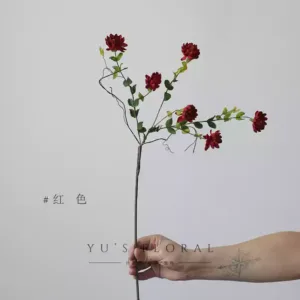 Simulated small wildflowers, small chrysanthemums, multi-color red heavy colors, wild and interesting natural flower arrangements with flowers, home decoration photography props - red