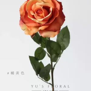 Artificial Flowers Legend Rose Retro Green Home Decoration Floral Artificial Flowers Indoor Flowers Foreign Trade Final Order - orange