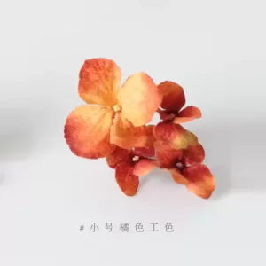 Simulated flower hydrangea orange red handmade DIY flower headdress hairpin corsage wrist flower handmade hat decoration material - Small orange red