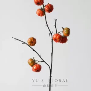 Simulated fruit small pumpkin space display home soft decoration soft decoration photography props model room placement of wild fruits - Type A - orange red