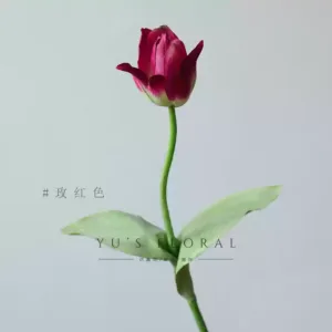 Simulated flower night queen tulip large flowers flower material retro oil painting style floral landscaping photography props space display - rose red