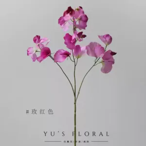 Artificial flowers, three branches, sweet peas, home accessories, French style floral arrangements, photography props, florist flower materials - rose red