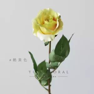 Simulated flower, single-headed small rose, cold beauty, small flowers, home vase flower arrangement, rose red, home decoration - Goose yellow