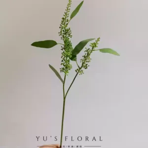 Simulated leaf material PU pointed leaf eucalyptus bouquet accessories home decoration floral landscaping model room flowers - Small green