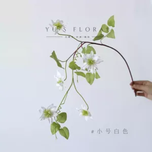 Artificial flower, moonlight clematis, line sense, smart and light texture, single artificial flower, home flower arrangement, props - small white