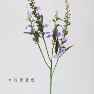 Artificial flowers, colorful sparrows, linear flowers, artificial flowers, silk flowers, single branches, soft furnishings, photography props, home furnishings - light purple blue