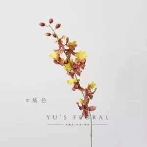 Simulated flower retro spider orchid orange wedding arrangement floral indoor home decoration photography props soft decoration flowers - orange