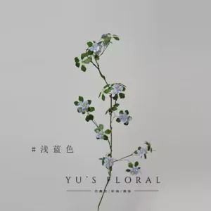 Simulated flower single petal wild rose light luxury high-end single vine artificial flower light blue landscaping ornament photography props - 1 light blue branch