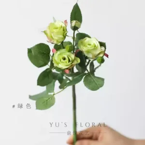 Artificial flowers, juice bubbles, multi-headed roses, single artificial flowers, indoor home decoration, matching flowers, photography props - green
