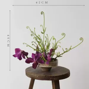 Simulated leaves, fist curled ferns, green wedding floral accessories, sprigs, cute single fake flowers, photography props - Type B material package (only flower materials, not including flower utensils) Type B 5 branches + 1 Vanda orchid