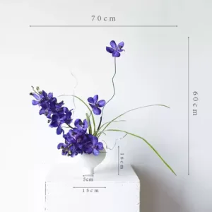 Simulated flower Chiyoda Orchid high-end single artificial flower niche Thai blue spot powder feel moisturizing indoor ornaments - The material package is not a set of finished products (flower utensils + flower materials + sword mountains + crane nests + floral wire). It does not include wire cutters and needs to be trimmed by yourself.