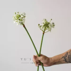 Artificial flower velvet Star of Bethlehem floral arrangement single artificial flower placement photography props soft decoration light luxury high-end - 2 sticks