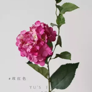 Simulated flower melody hydrangea home floral soft decoration photography props single fake flower rose red wedding decoration - rose red