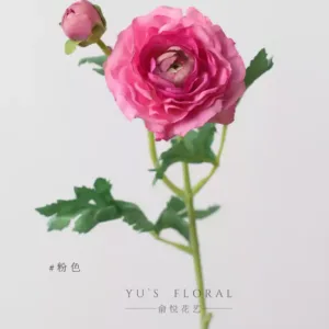 Simulated flower Mailangyang peony buttercup single branch artificial flower home decoration floral landscaping photography props space display - pink