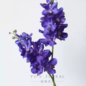 Simulated flower Chiyoda Orchid high-end single artificial flower niche Thai blue spot powder feel moisturizing indoor ornaments - 2 branches