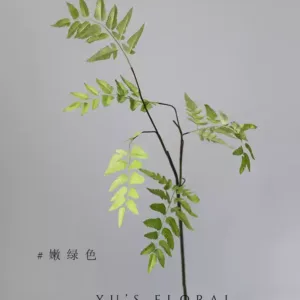 Simulated leaves, five-branched phoenix fern, single-branched artificial flowers, home interior furnishings, soft furnishings, photography props, high-end - tender green