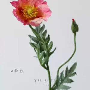 Simulated poppies, pink fake flowers, flower ornaments, photography props, soft decoration display, foreign trade flowers, floral landscaping - pink